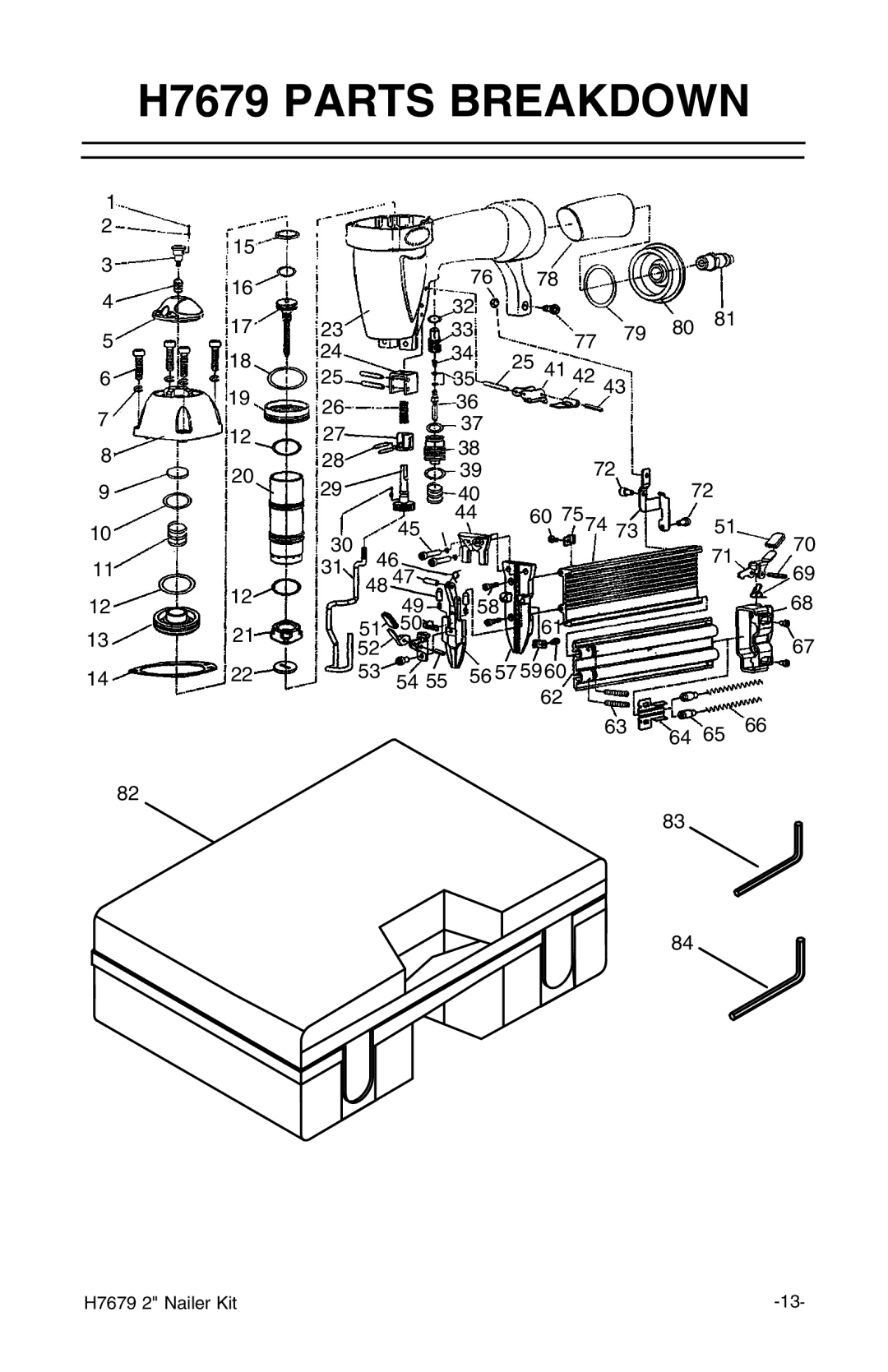 Grizzly instruction manual H7679 Parts Breakdown 