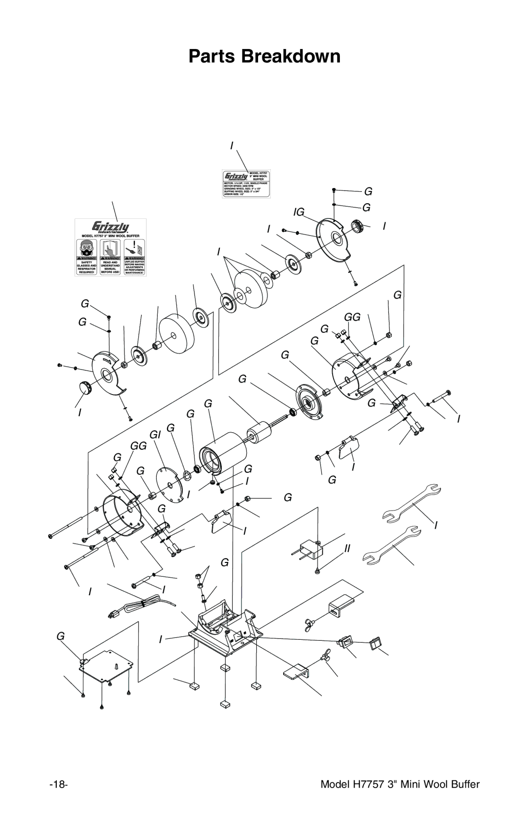 Grizzly H7757 owner manual Parts Breakdown 