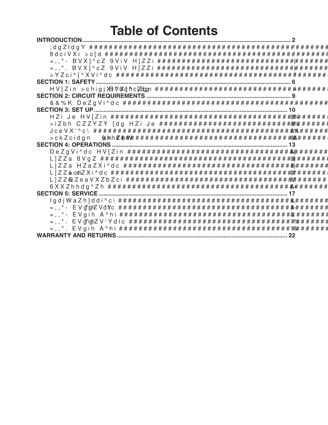 Grizzly H7758/H7759 owner manual Table of Contents 