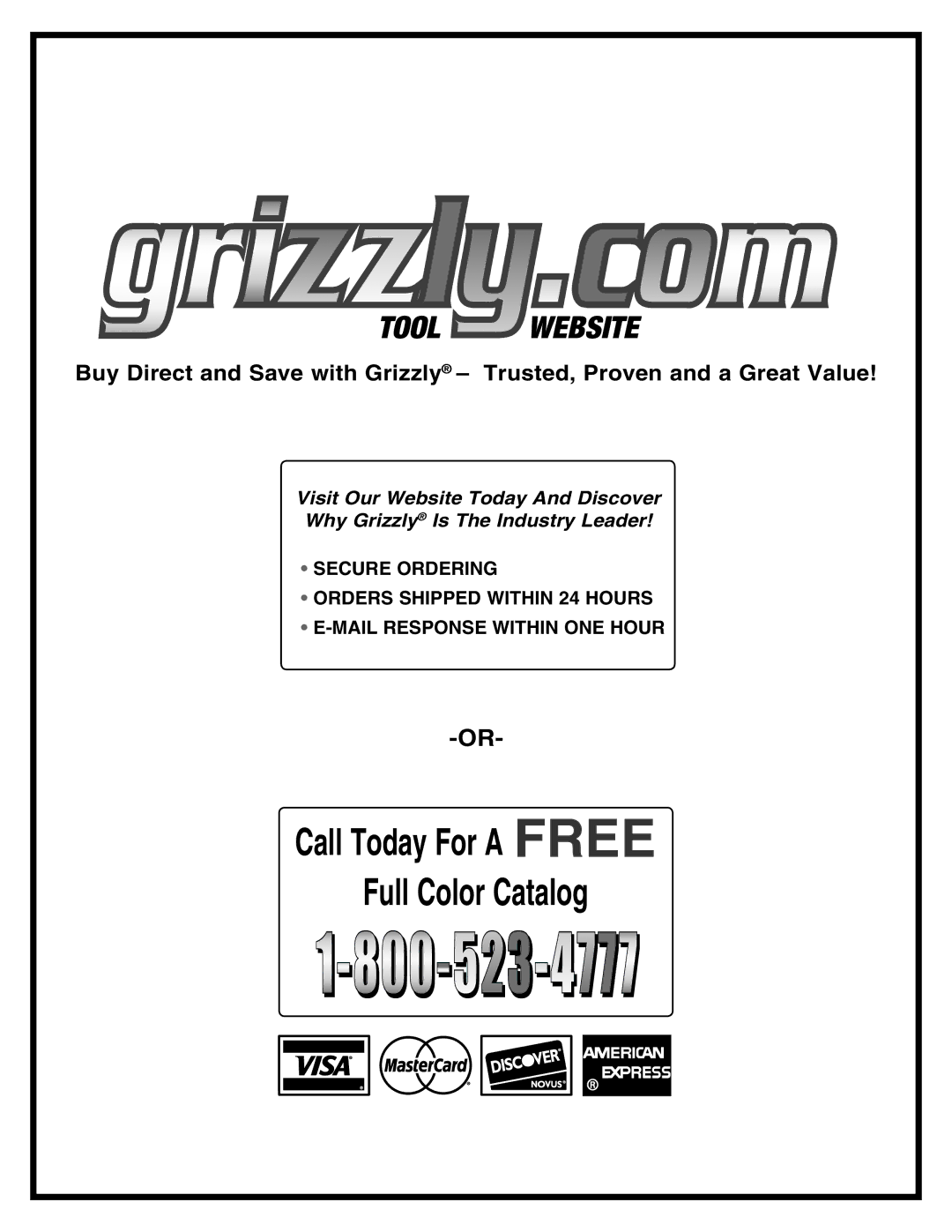 Grizzly H8067 owner manual 