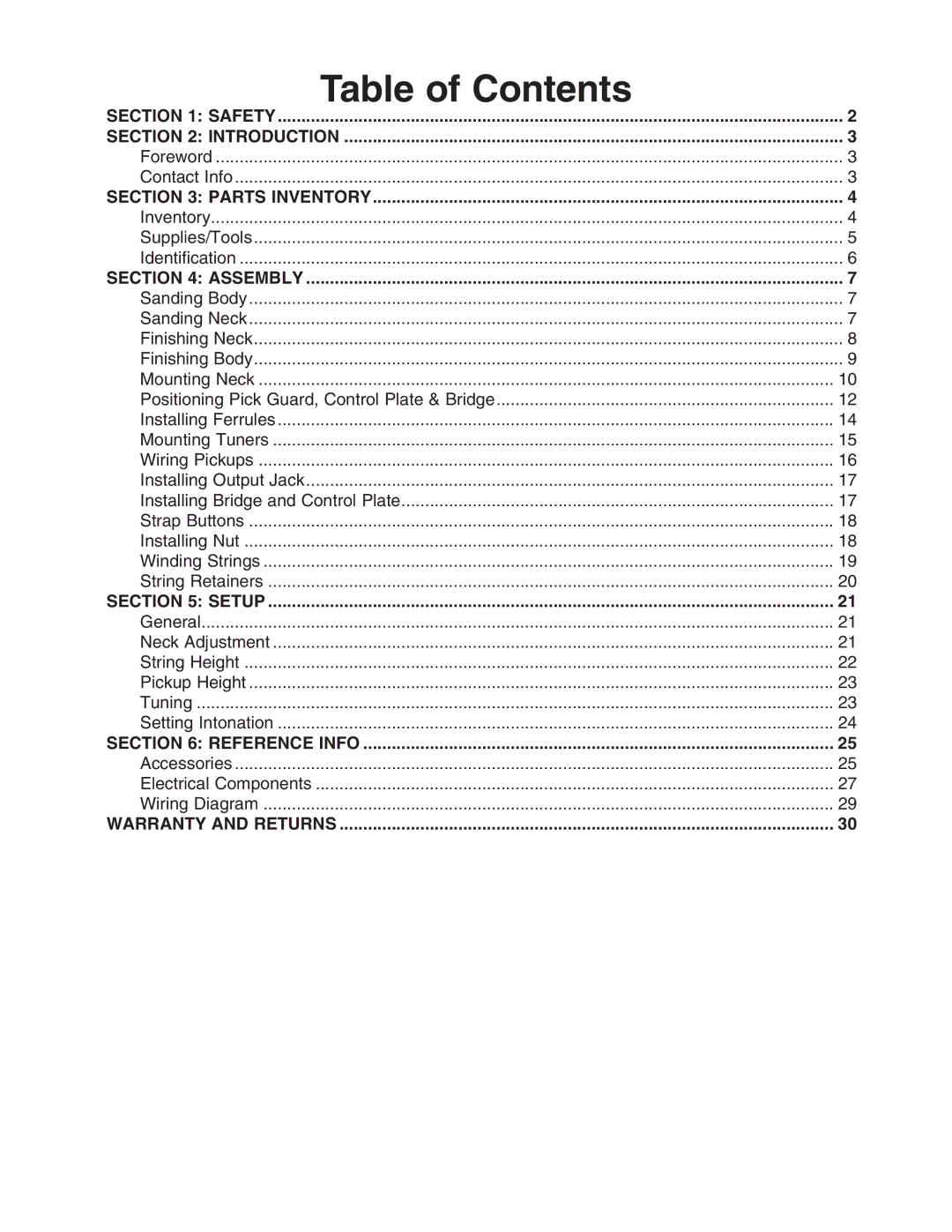 Grizzly H8068 owner manual Table of Contents 