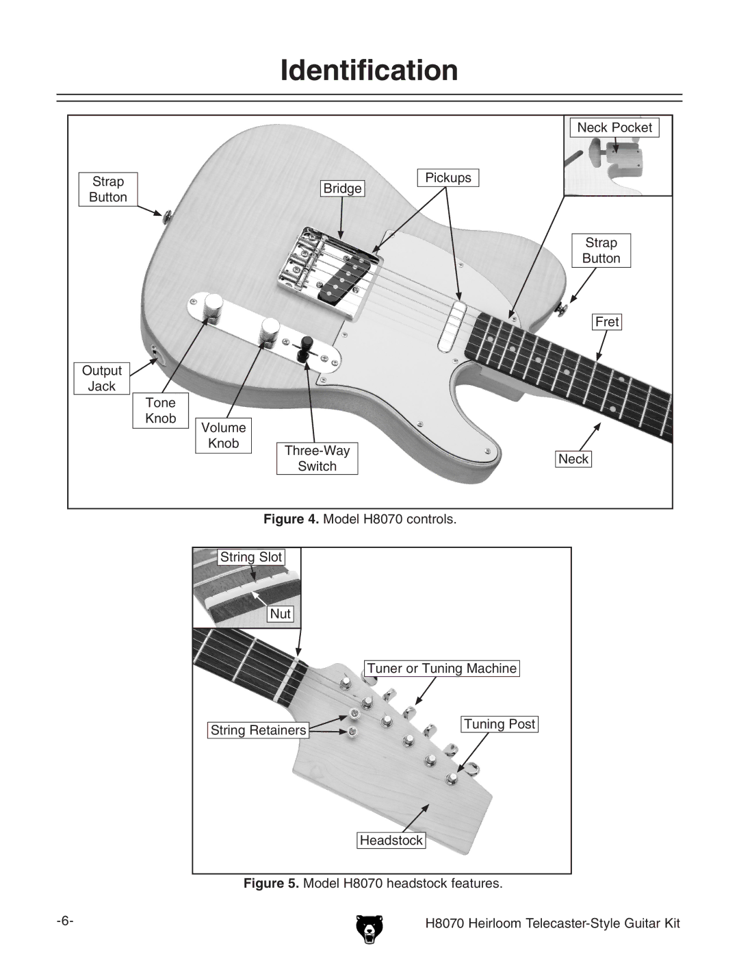 Grizzly H8070 owner manual Identification 