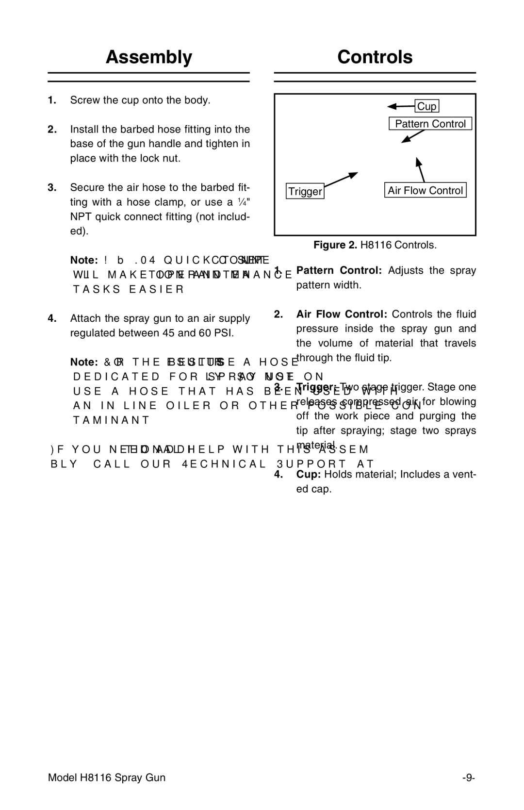 Grizzly H8116 owner manual Assembly, Controls 