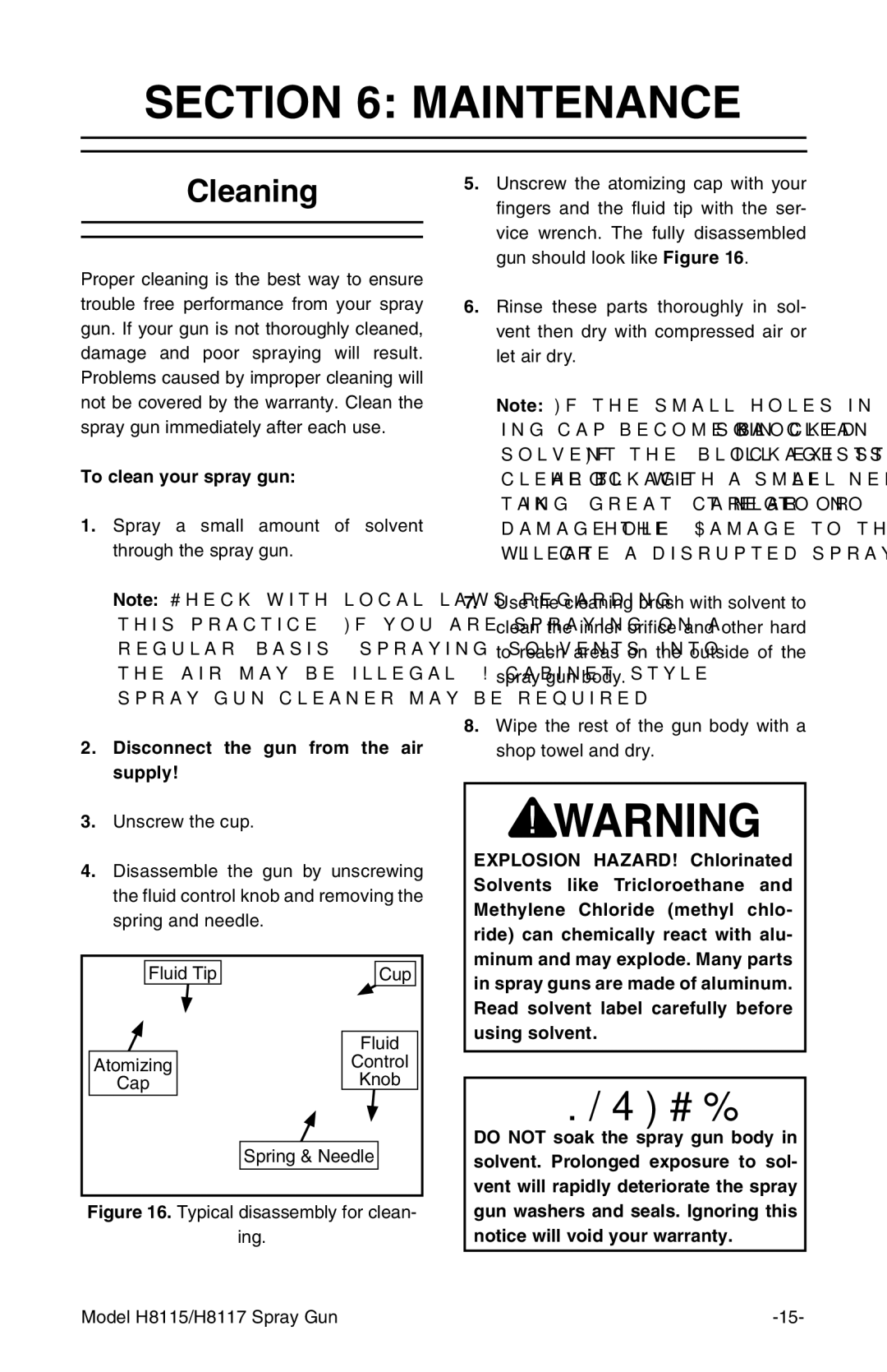 Grizzly H8117 owner manual Maintenance, Cleaning 