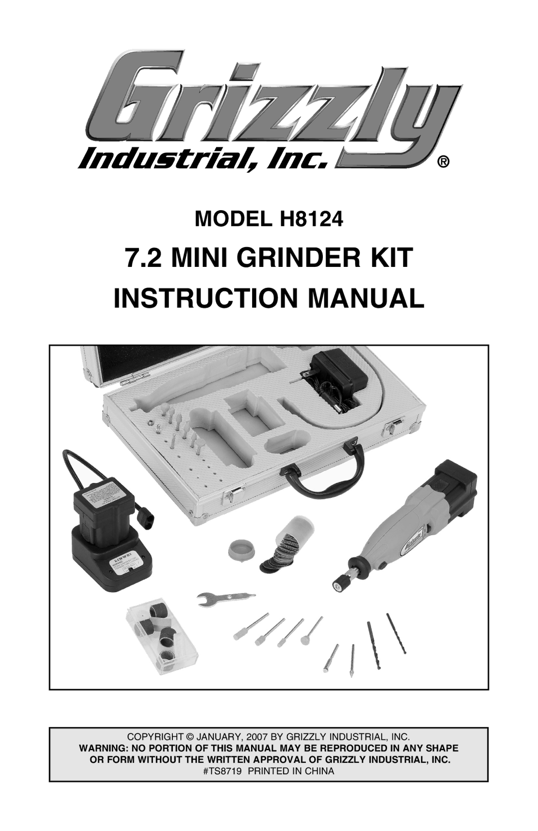 Grizzly instruction manual Model H8124 