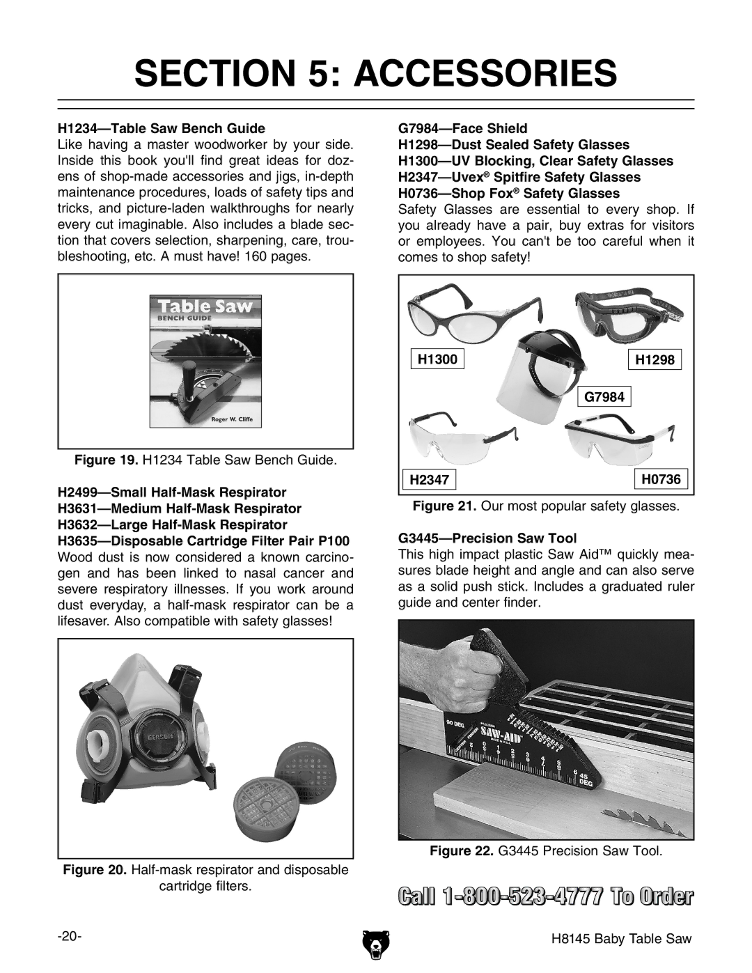 Grizzly H8145 Accessories, H1234-Table Saw Bench Guide, H1300 H1298 G7984 H2347 H0736, G3445-Precision Saw Tool 