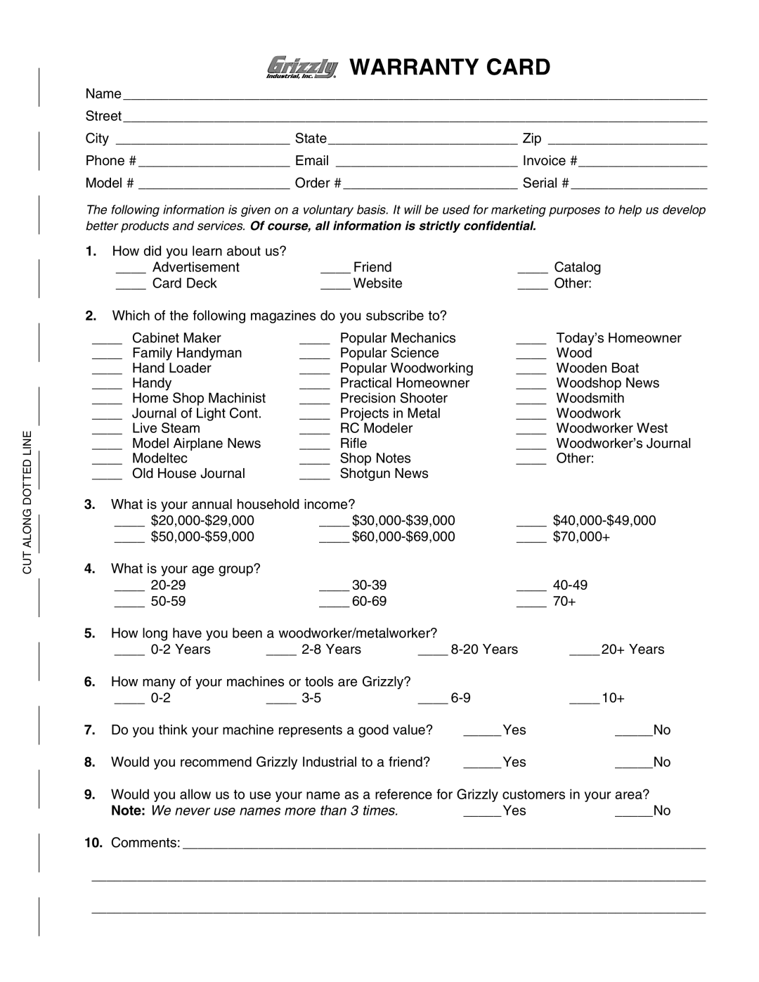 Grizzly H8172 owner manual 