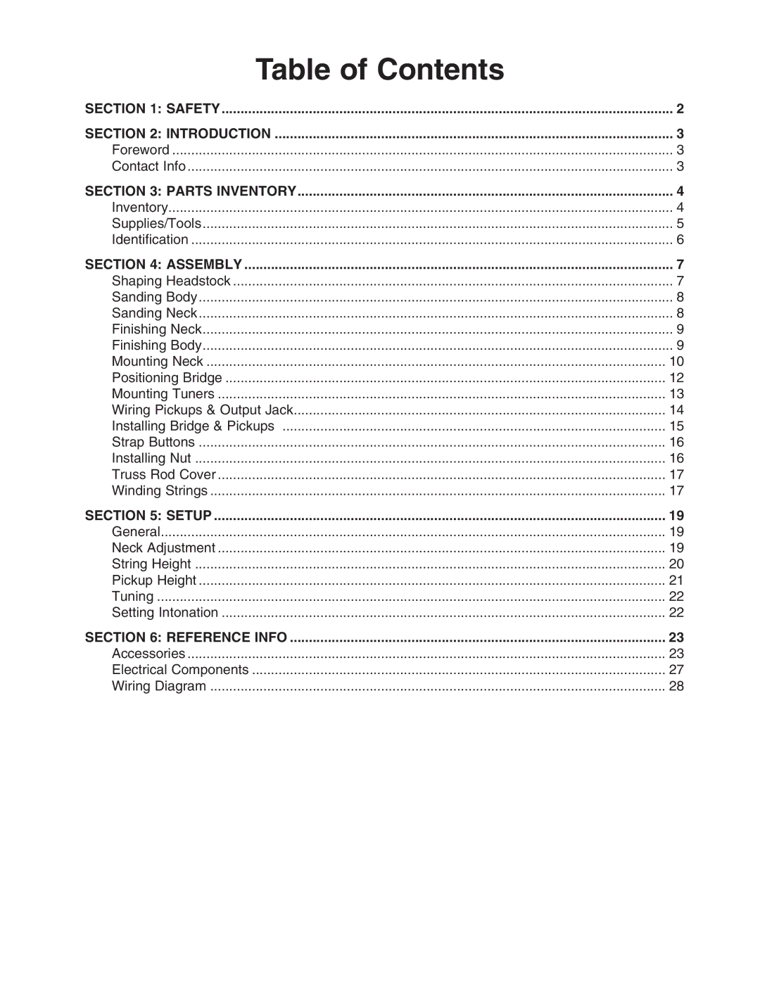 Grizzly H8181 owner manual Table of Contents 