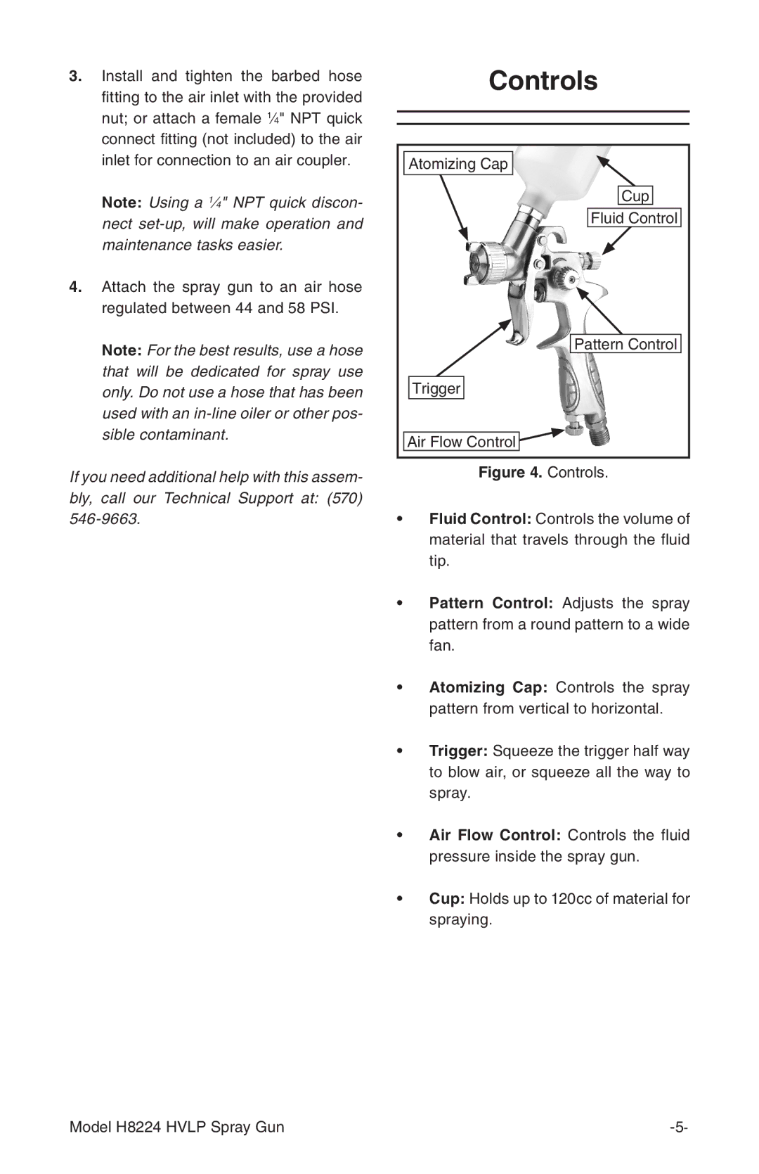 Grizzly H8224 instruction manual Controls 