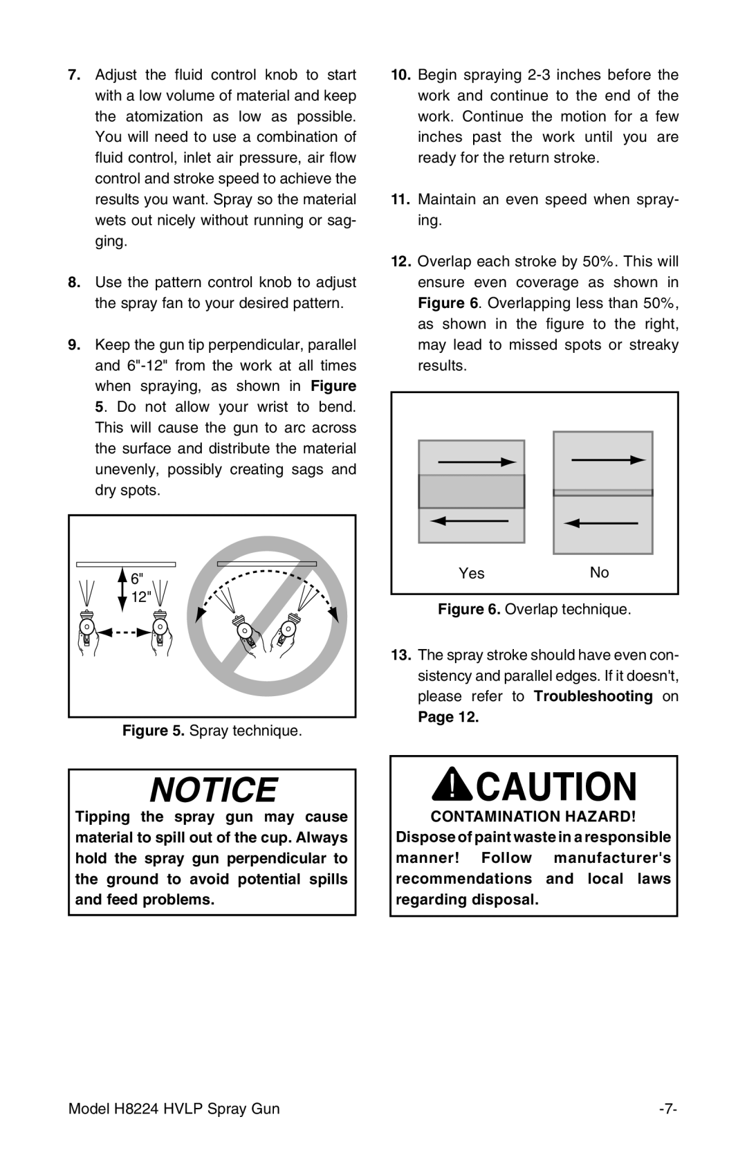 Grizzly H8224 instruction manual Contamination Hazard 