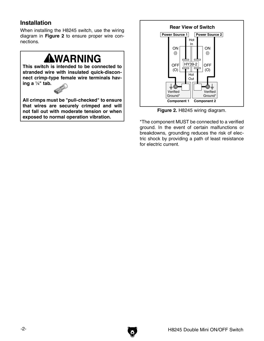 Grizzly h8245 specifications Installation 