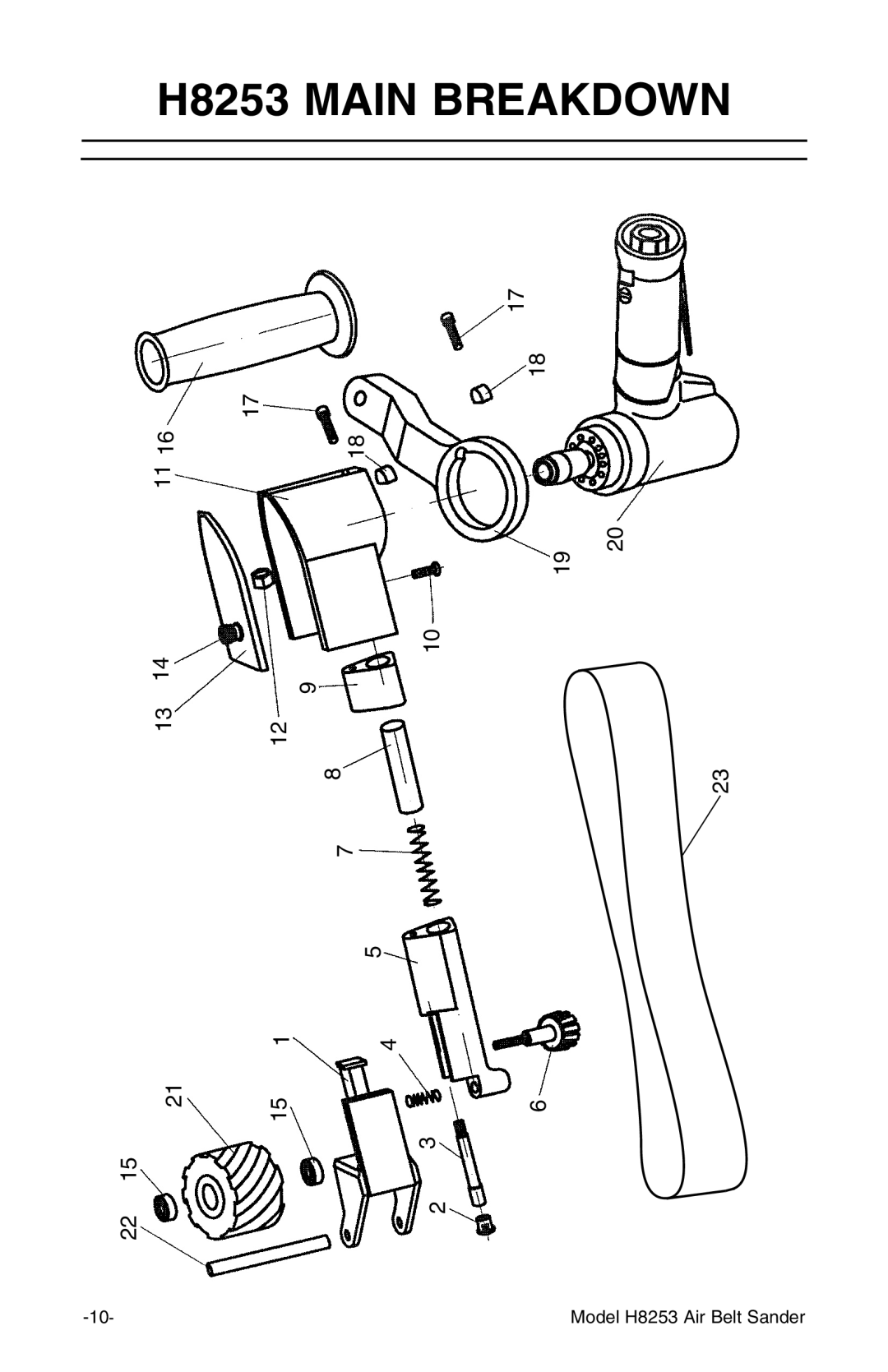 Grizzly instruction manual H8253 Main Breakdown 