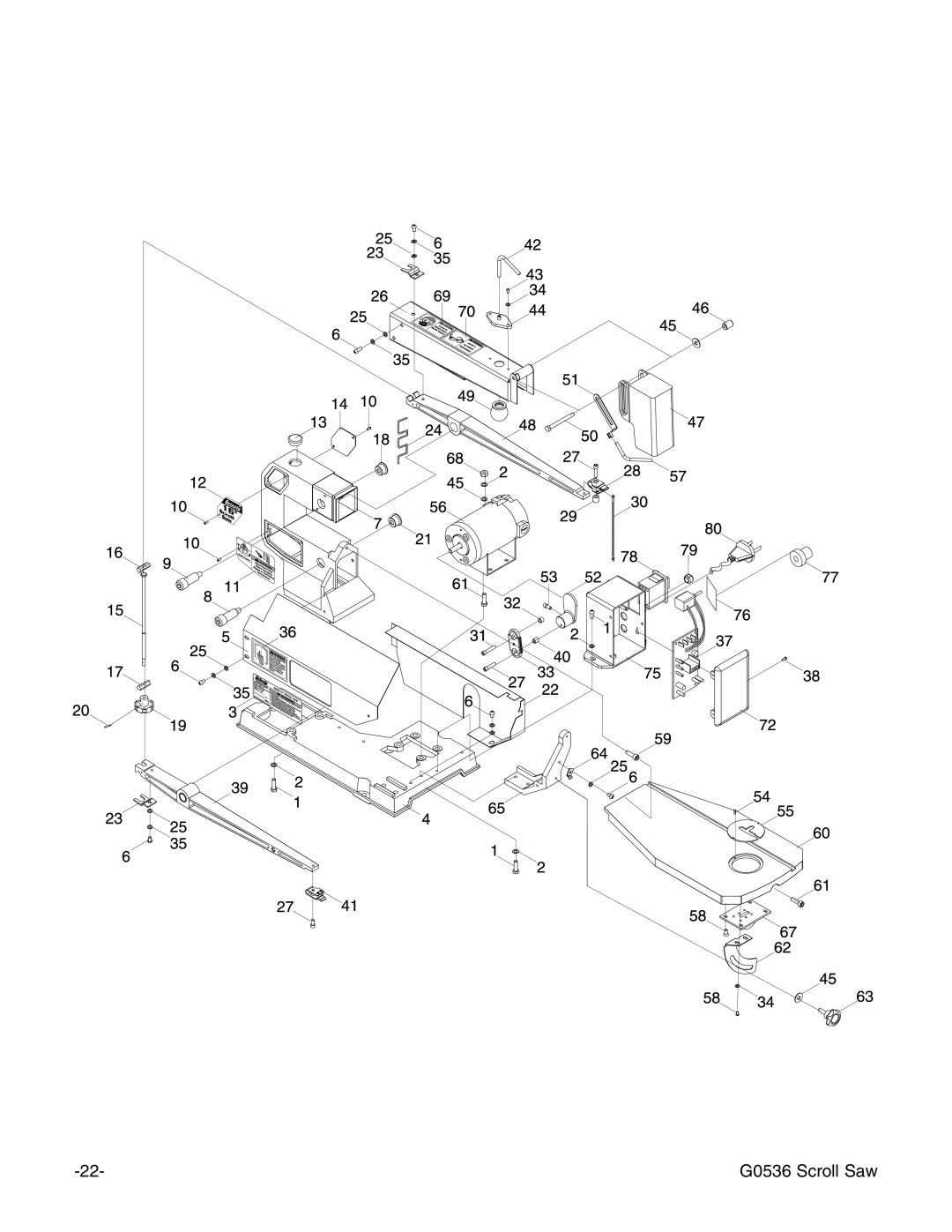 Grizzly Model G0536 instruction manual G0536 Scroll Saw 