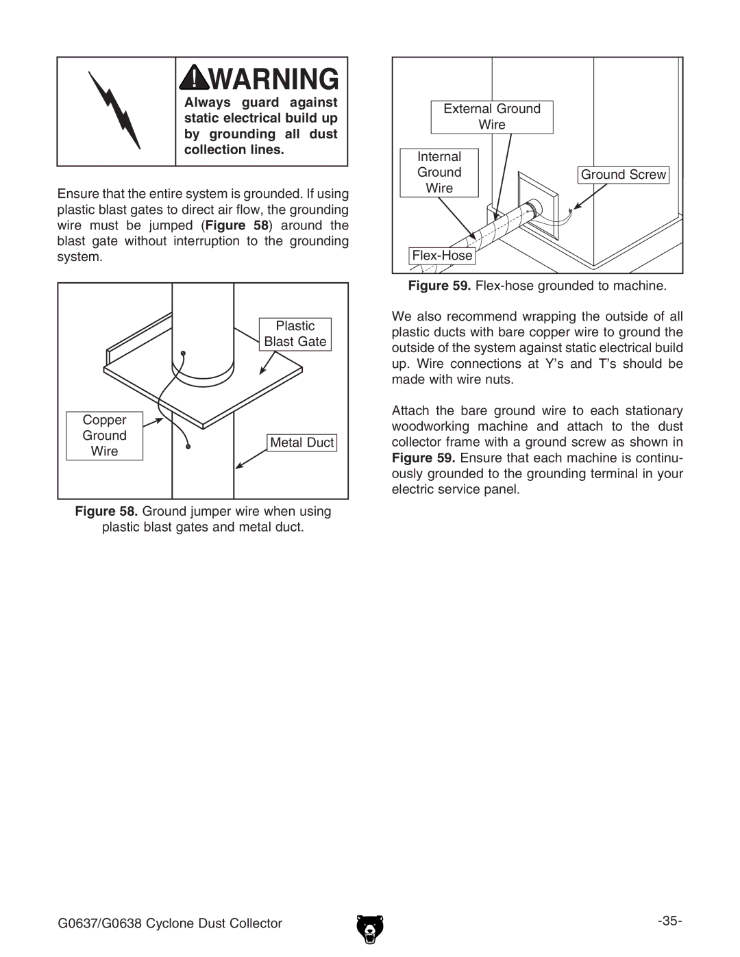 Grizzly Model G0638 owner manual Blast Gate 