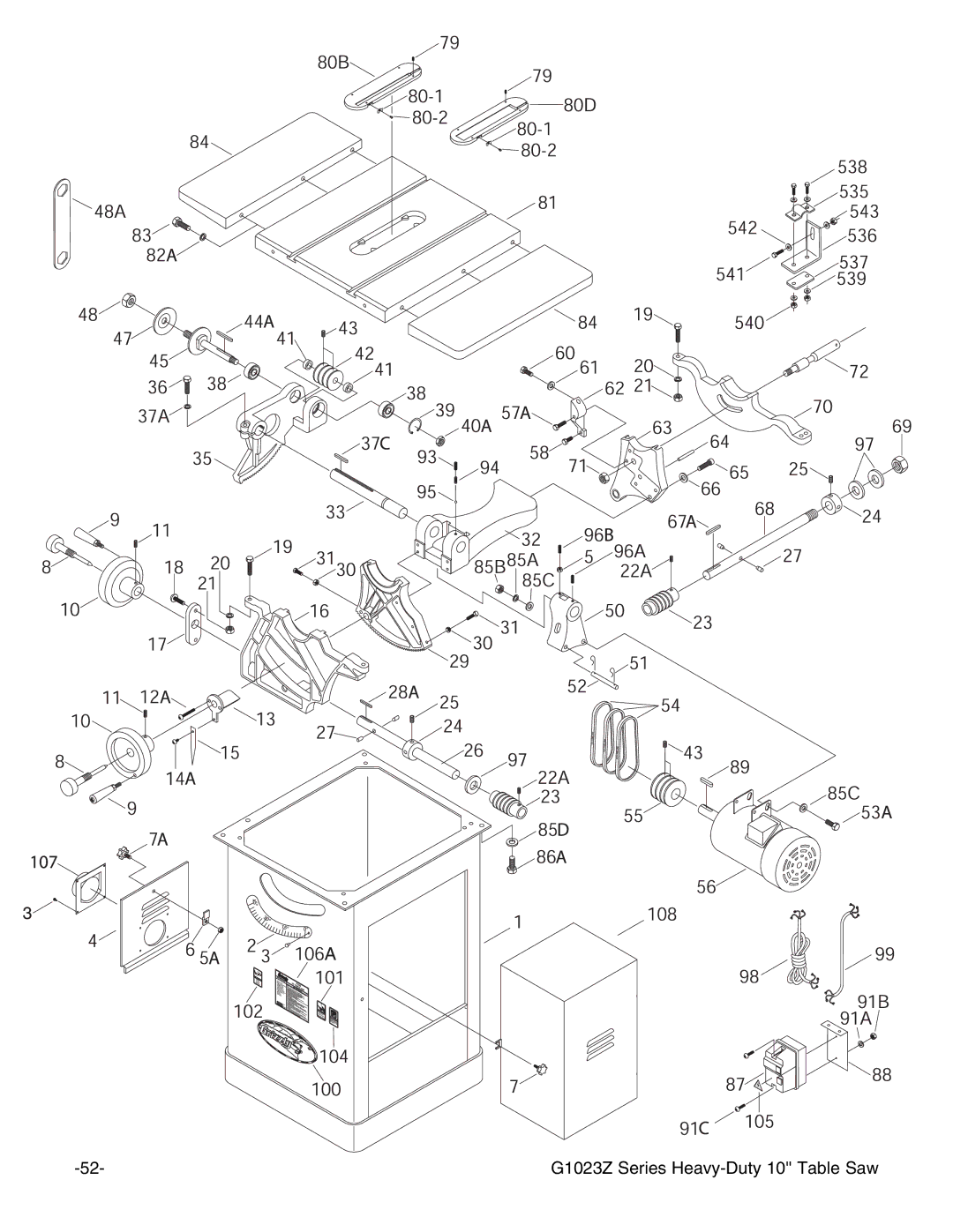 Grizzly Model G1023zx3 instruction manual G1023Z Series Heavy-Duty 10 Table Saw 