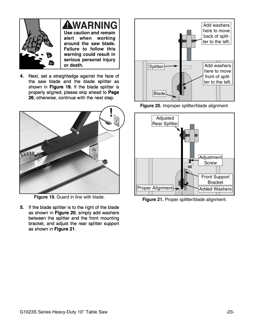 Grizzly MODEL instruction manual Screw, Added Washers 