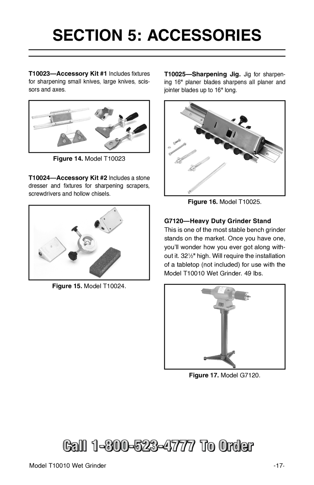 Grizzly T10010 manual Accessories, Model T10023 