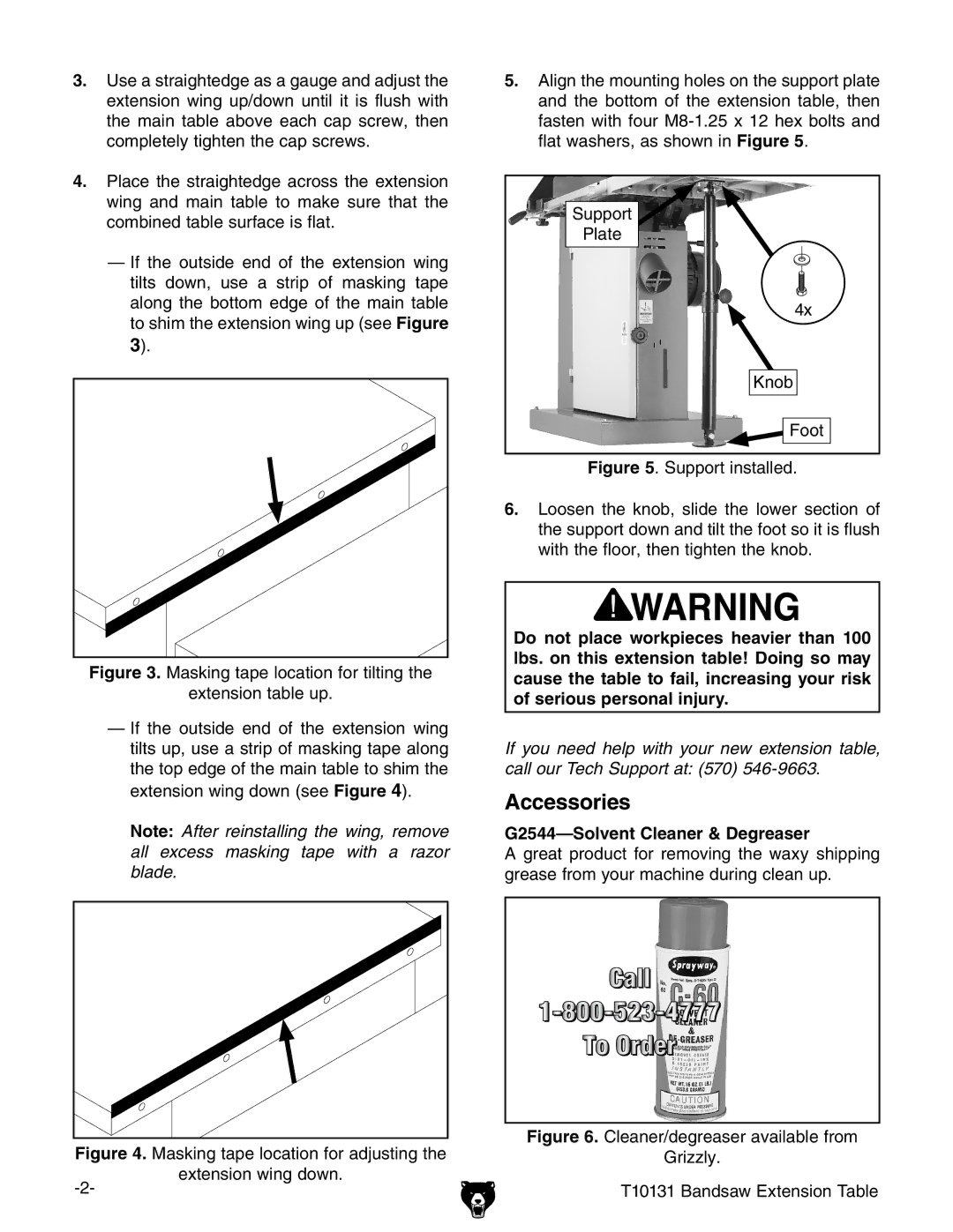 Grizzly T10131 specifications Accessories, G2544-Solvent Cleaner & Degreaser 