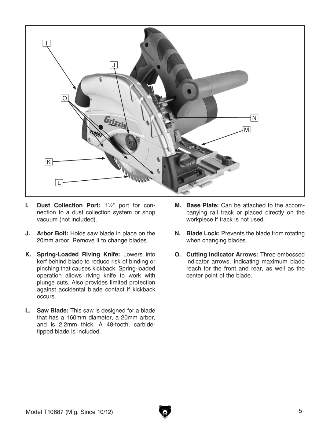 Grizzly T10687 owner manual Blade LockEgZkZcihiZWaVYZgdbgdiVic\ lZcXVc\c\WaVYZh# 