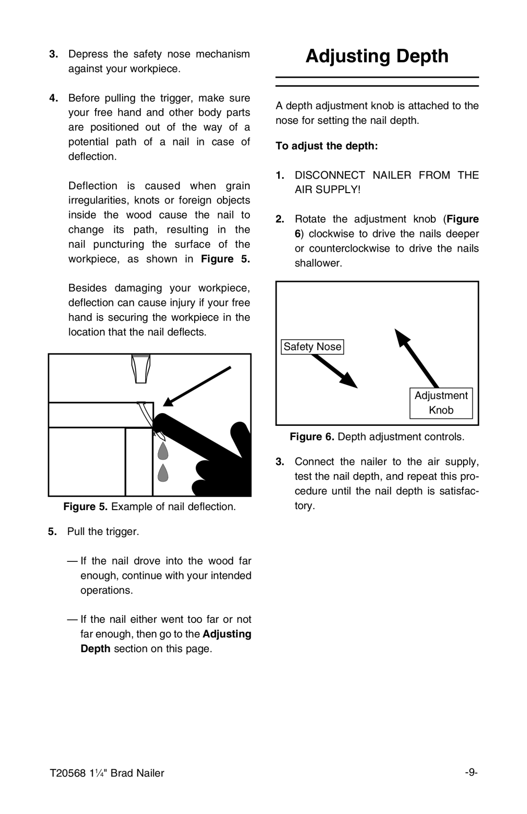 Grizzly T20568 owner manual Adjusting Depth, To adjust the depth 