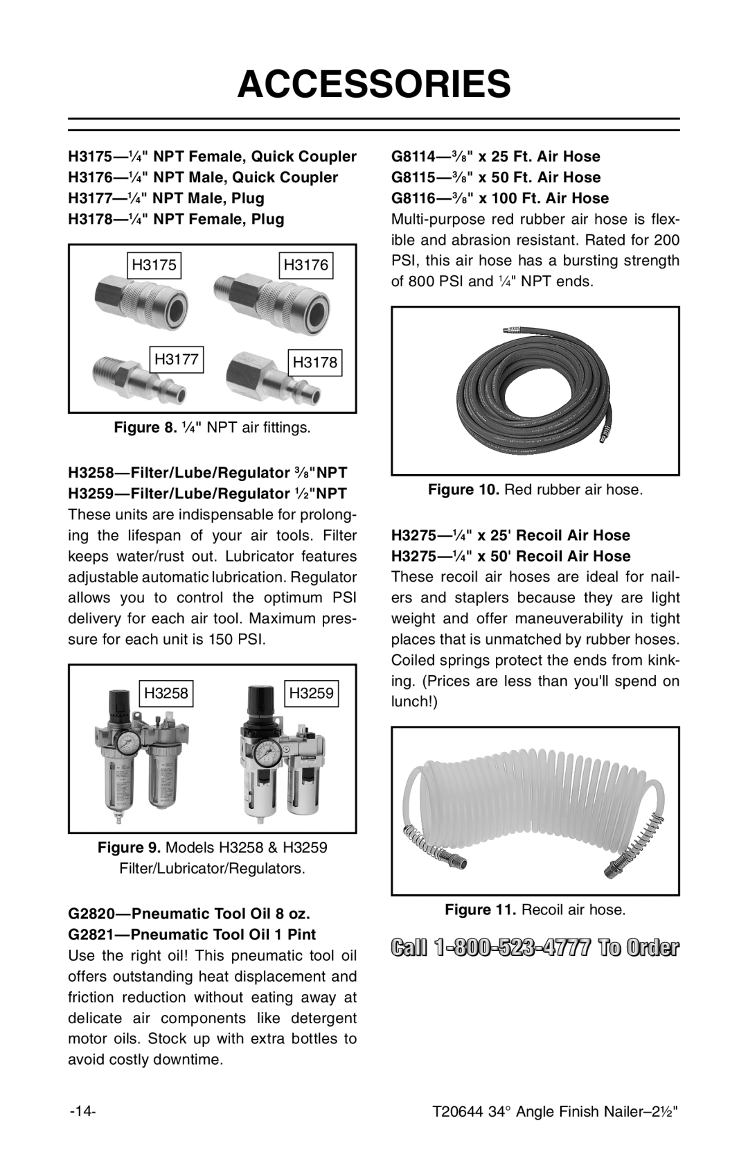 Grizzly T20644 instruction manual Accessories 