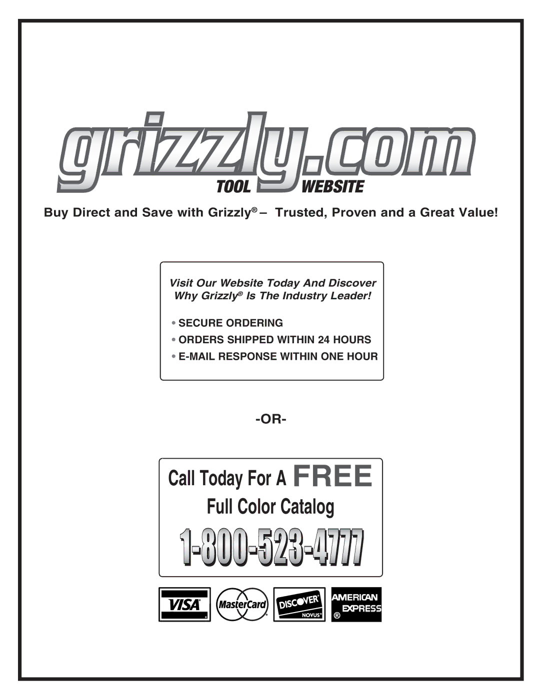 Grizzly T20797 owner manual #ALL 4ODAYD&ORO! &2%% 