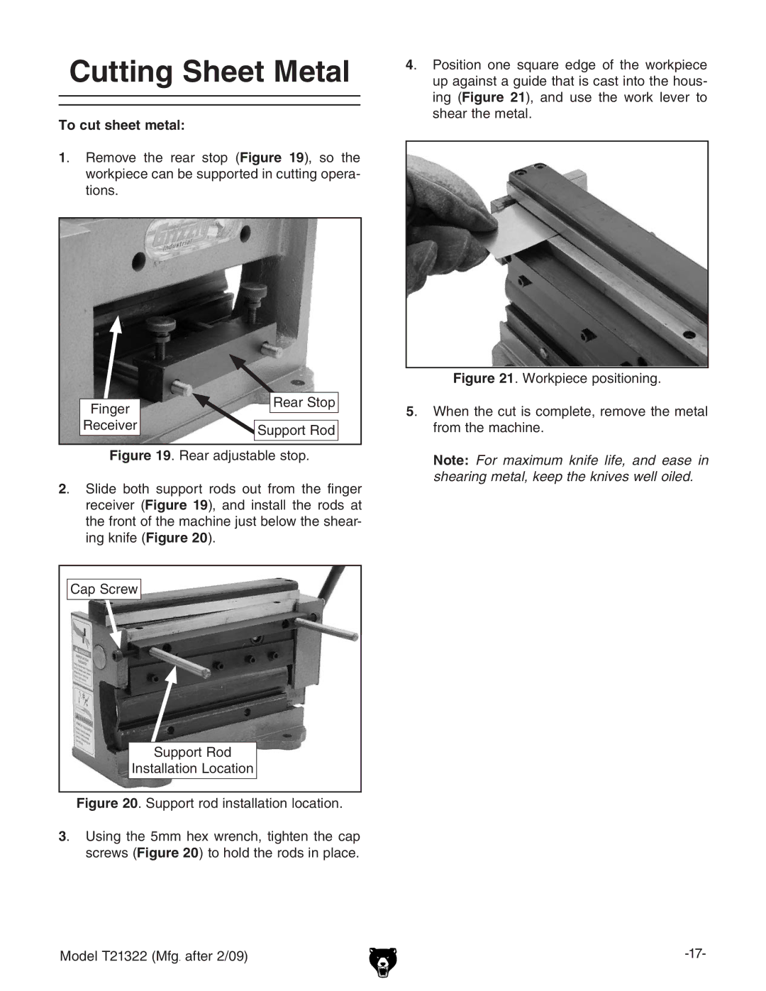 Grizzly T21322 owner manual Cutting Sheet Metal, To cut sheet metal, 8VeHXgZl 