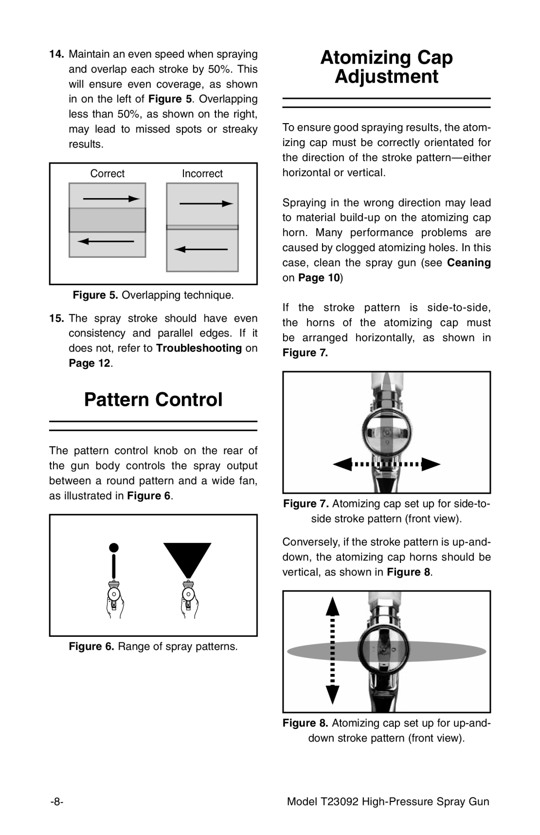 Grizzly T23092 owner manual Atomizing Cap Adjustment, Pattern Control 