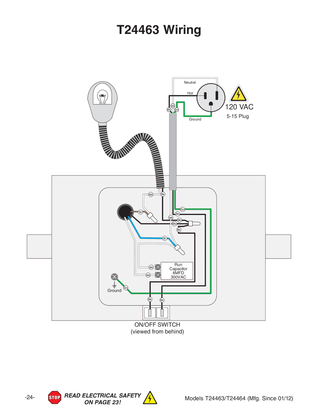 Grizzly T24464 owner manual T24463 Wiring, 120 VAC, DC$DHLI8= kZlZYgdbWZcY 