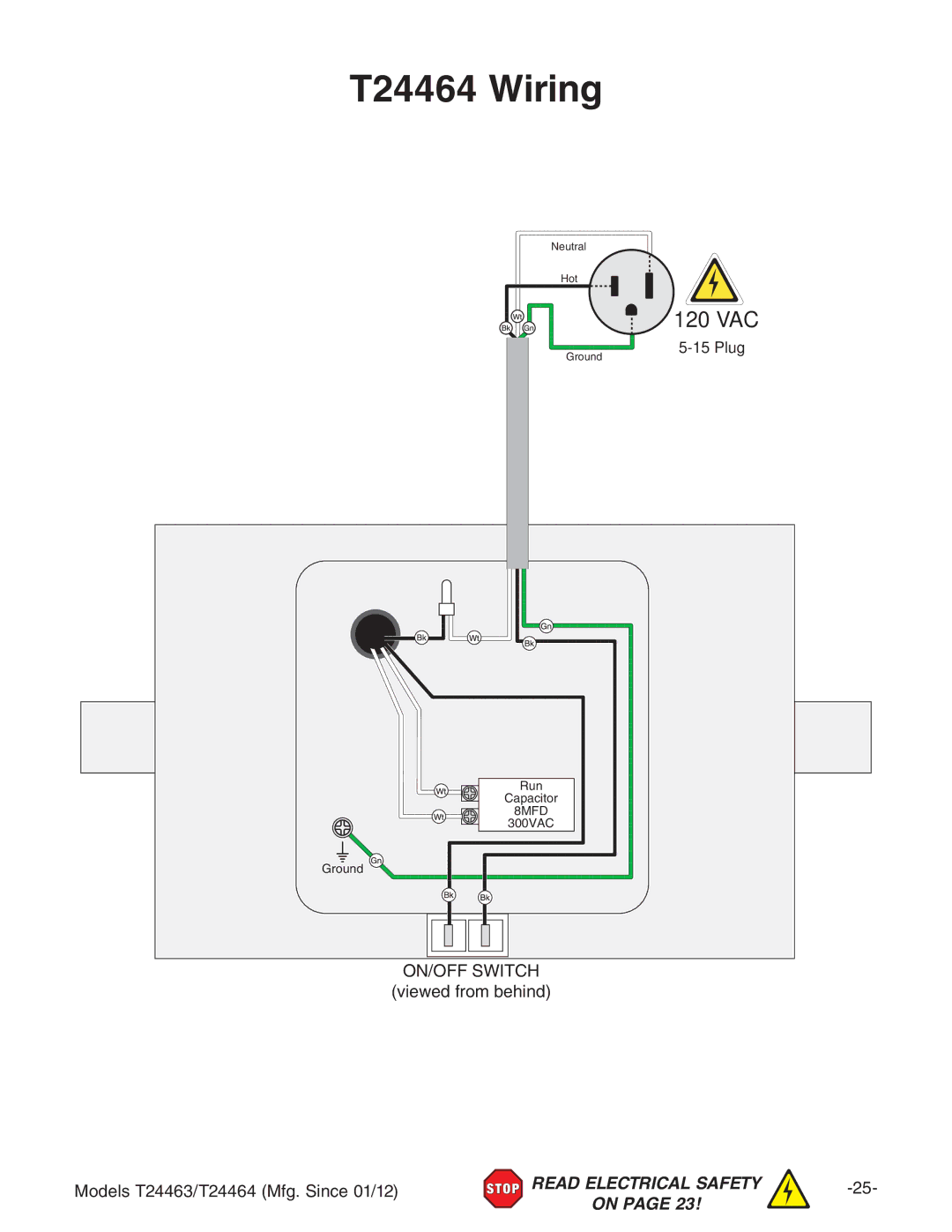 Grizzly T24463 owner manual T24464 Wiring, DC$DHLI8= kZlZYgdbWZcY BdYZahI+$I+B\#HcXZ%&$& 