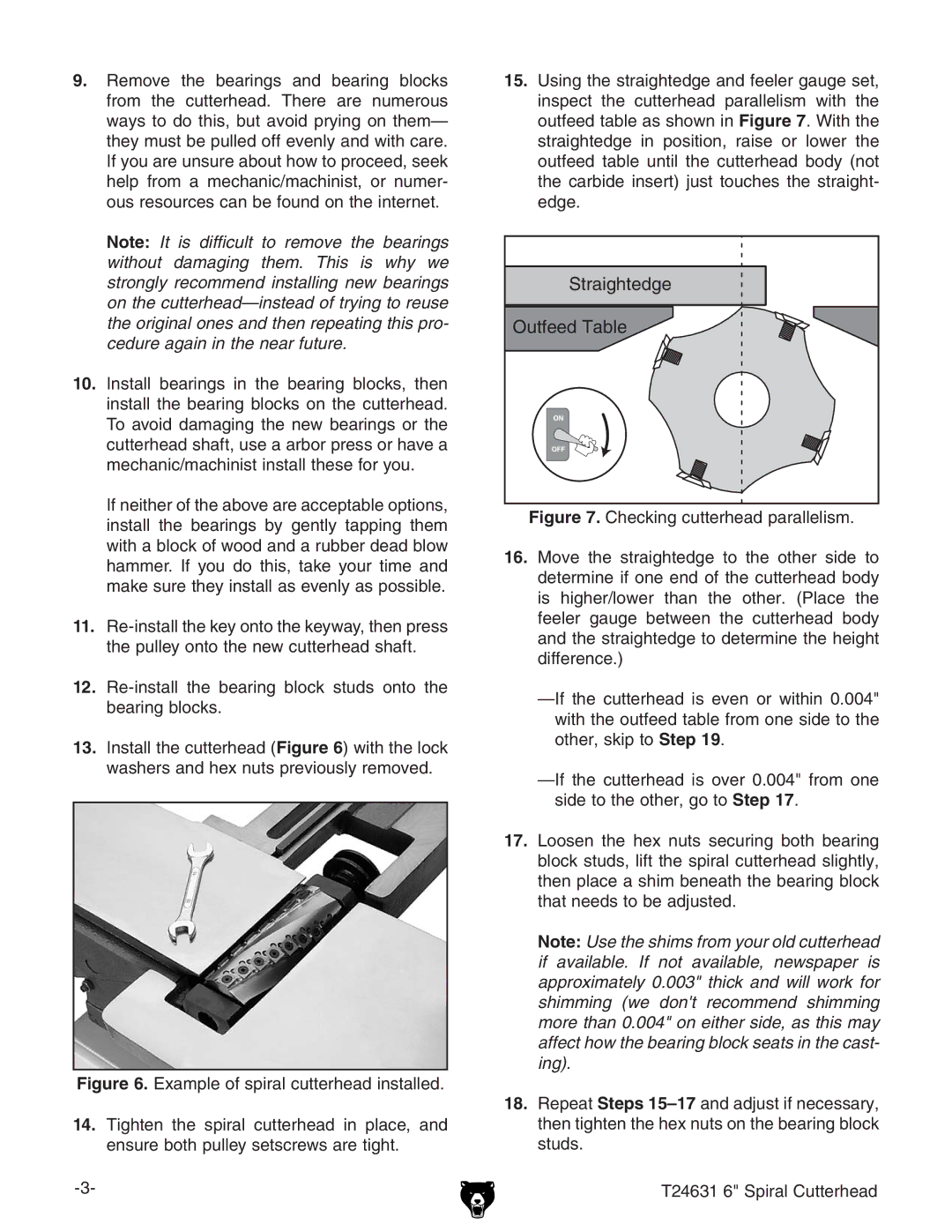 Grizzly T24631 installation instructions 