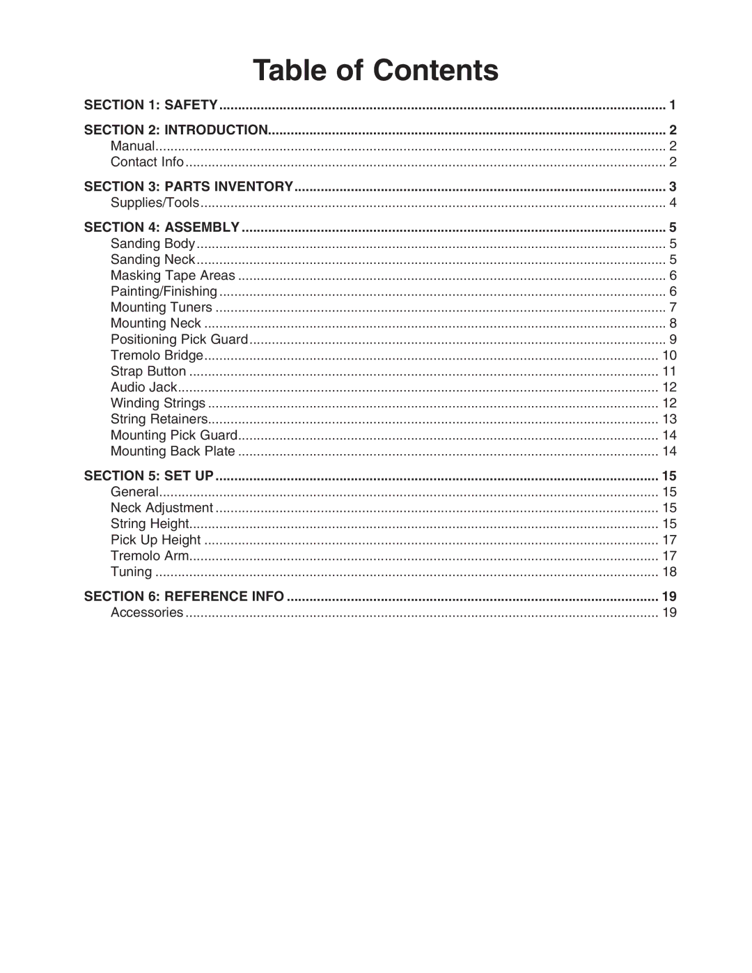 Grizzly T24830 instruction manual Table of Contents 