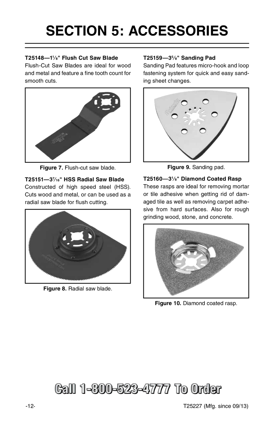 Grizzly T25227 owner manual Accessories, T25159-35⁄8 Sanding Pad 