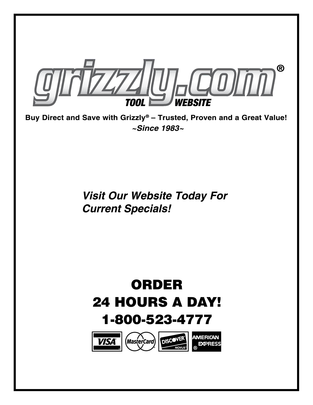 Grizzly T25688 owner manual 