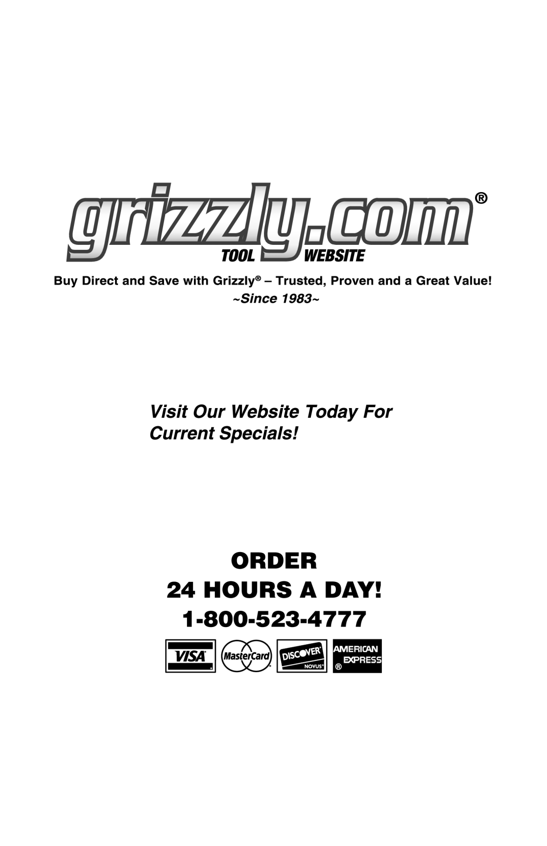 Grizzly T26416 owner manual 