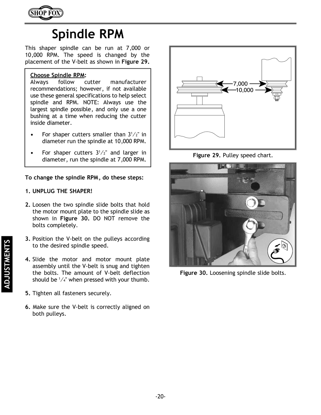 Grizzly w1702 instruction manual Choose Spindle RPM, To change the spindle RPM, do these steps 