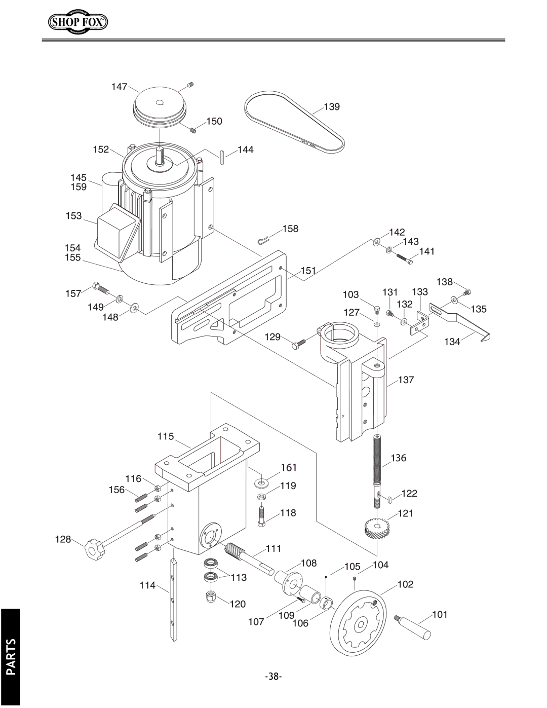 Grizzly w1702 instruction manual Parts 