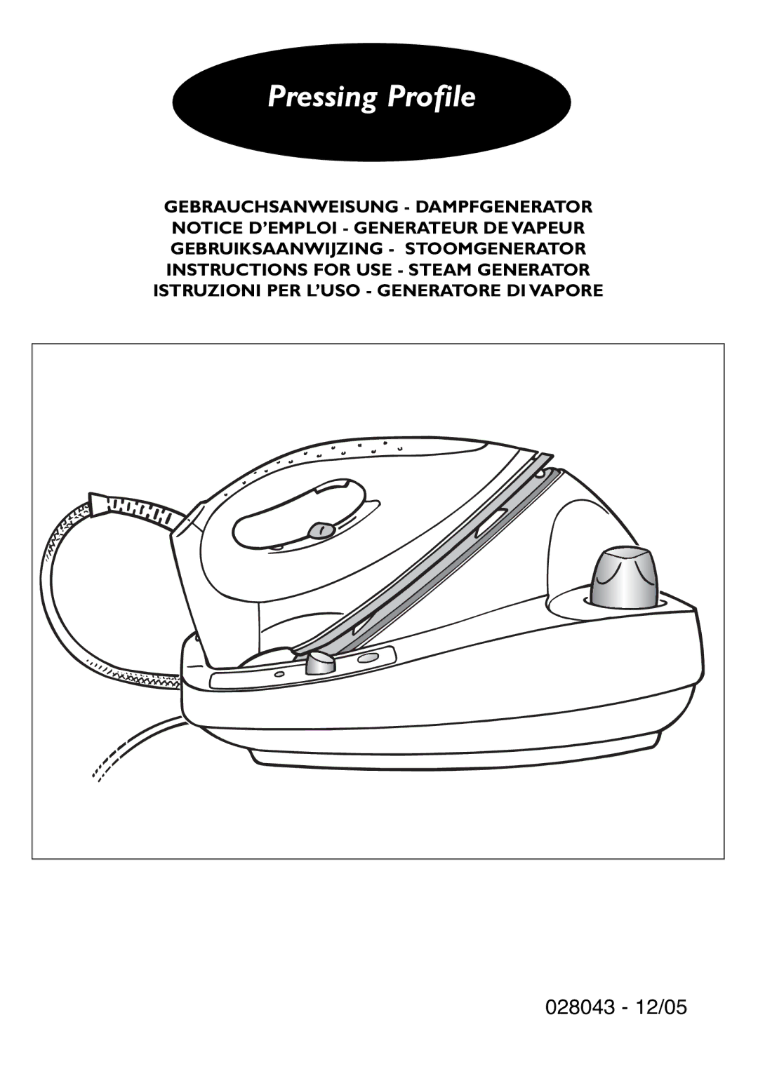 Groupe SEB USA - T-FAL 028043 manual Pressing Profile 