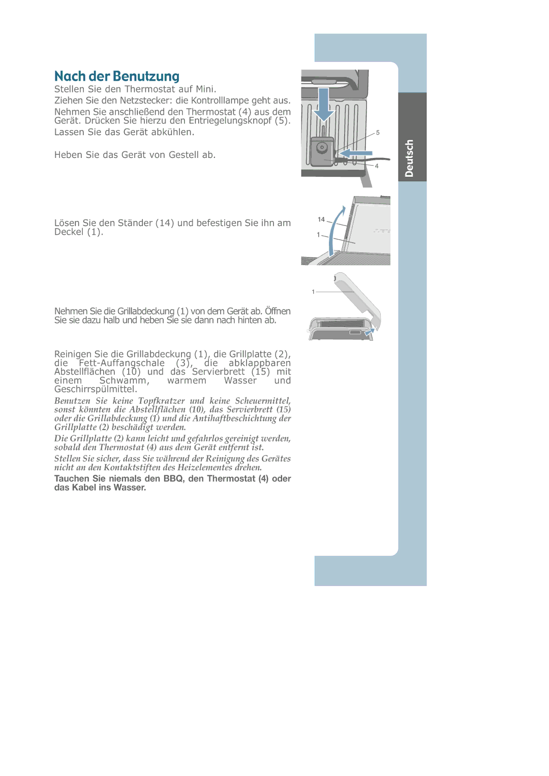 Groupe SEB USA - T-FAL CB6080 manual Nach der Benutzung 