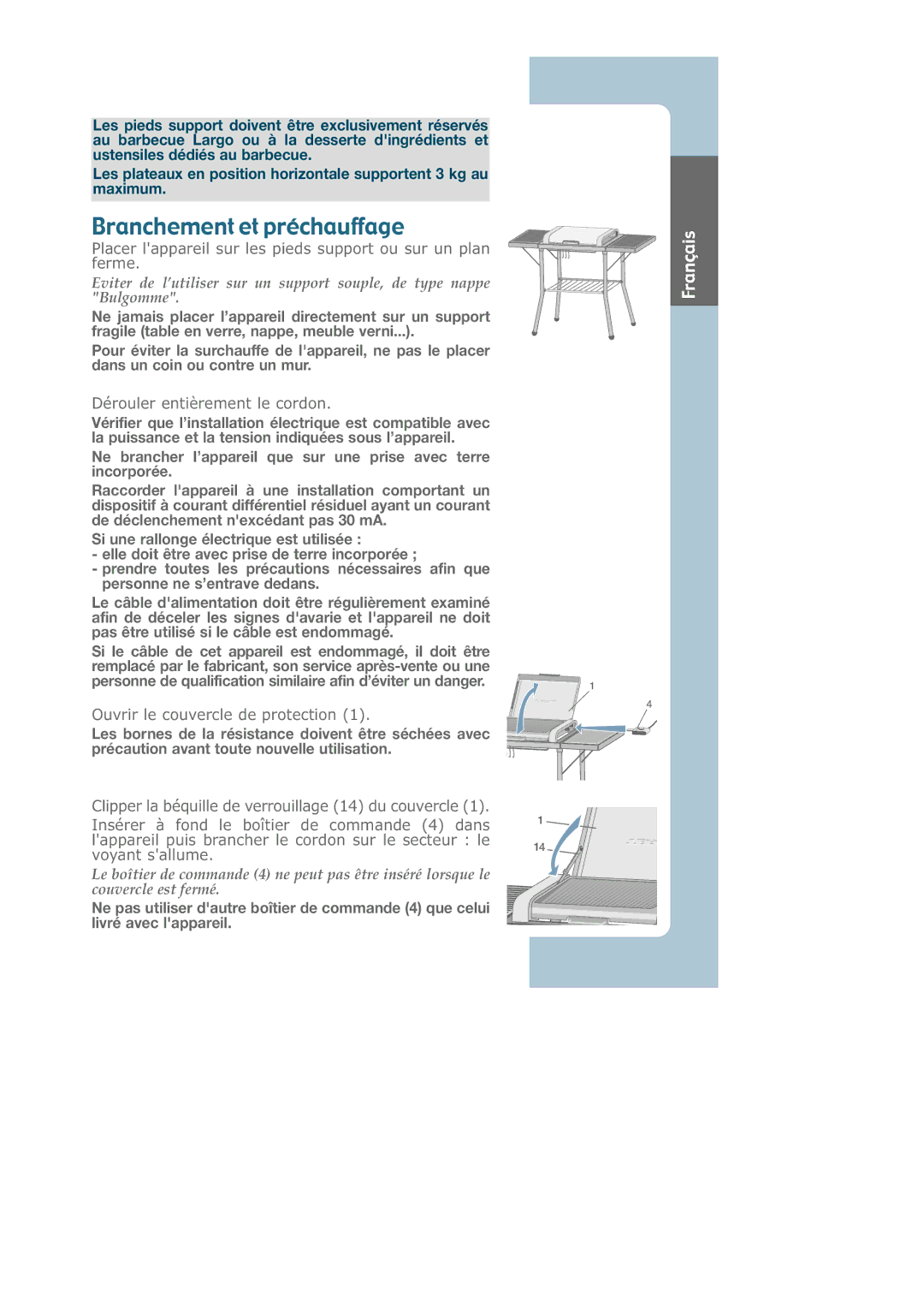 Groupe SEB USA - T-FAL CB6080 manual Branchement et préchauffage, Dérouler entièrement le cordon 