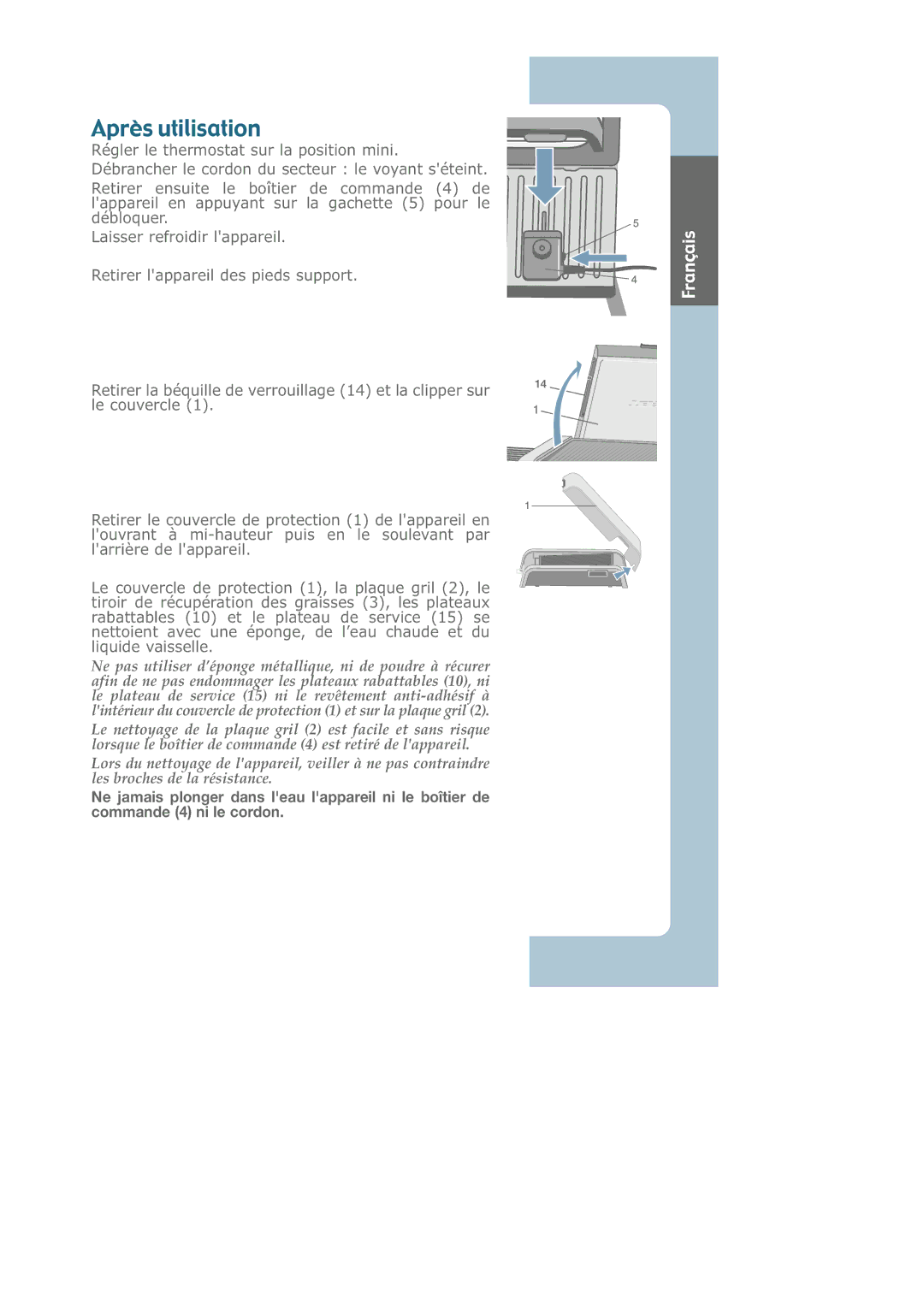 Groupe SEB USA - T-FAL CB6080 manual Après utilisation 