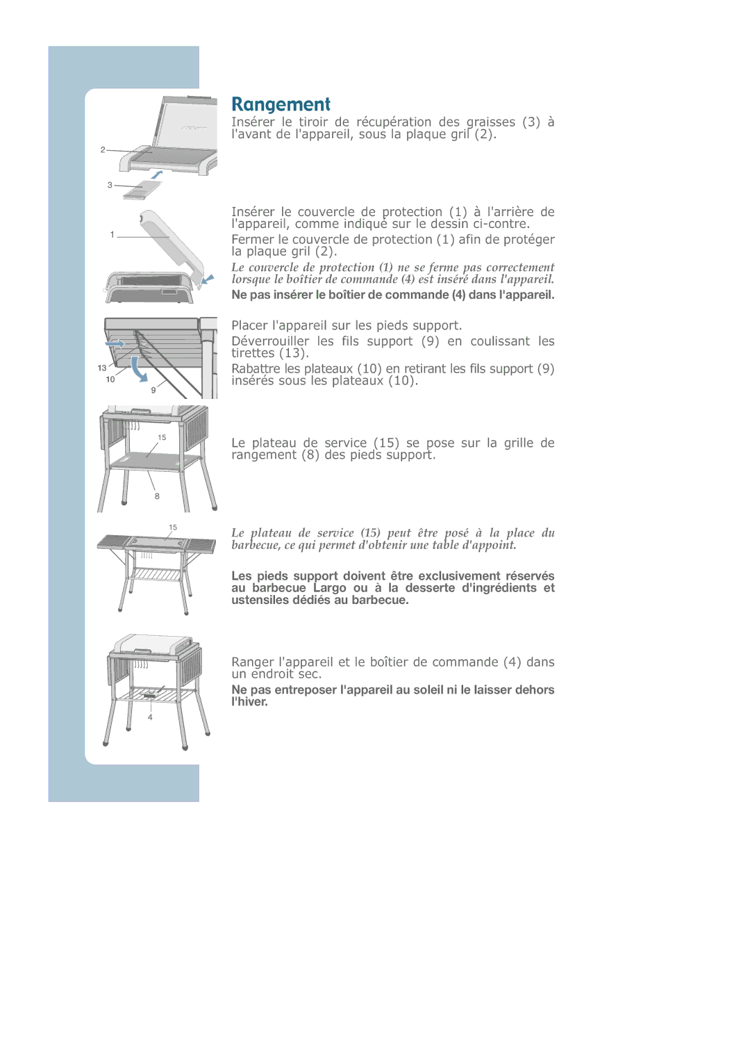 Groupe SEB USA - T-FAL CB6080 manual Rangement, Ne pas insérer le boîtier de commande 4 dans lappareil 