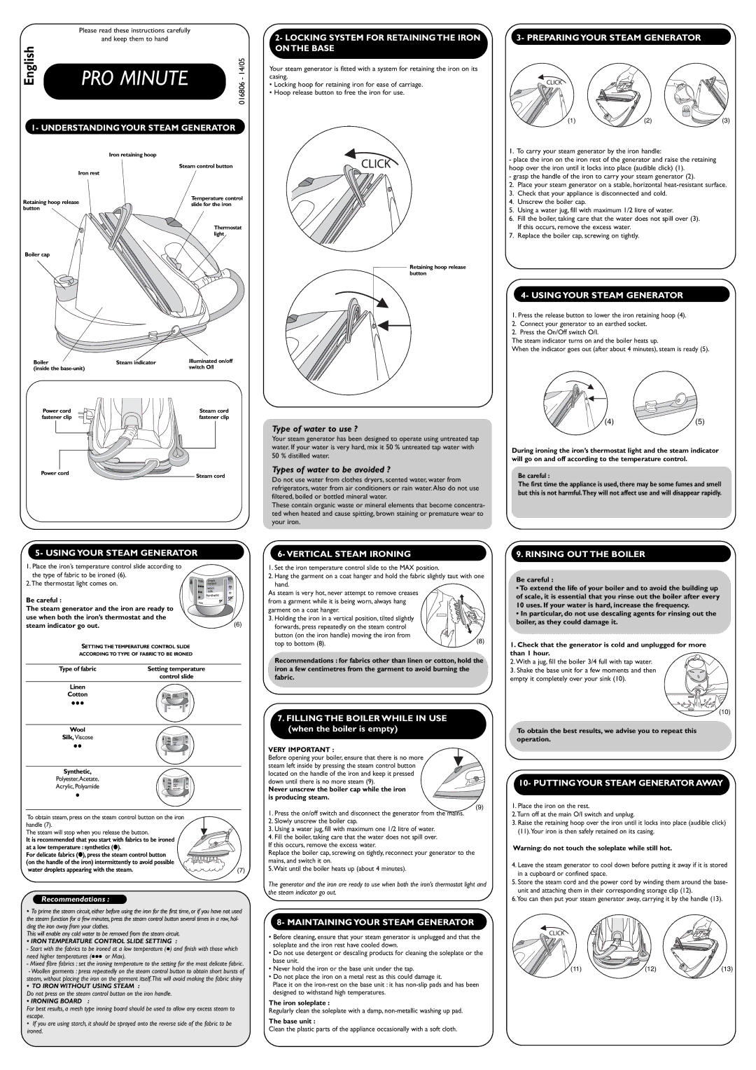 Groupe SEB USA - T-FAL GV6500 manual Understanding Your Steam Generator, Locking System for Retaining the Iron on the Base 