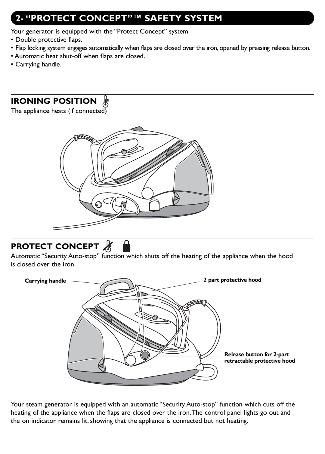 Groupe SEB USA - T-FAL PROTECT TURBO manual Protect Concept Safety System 