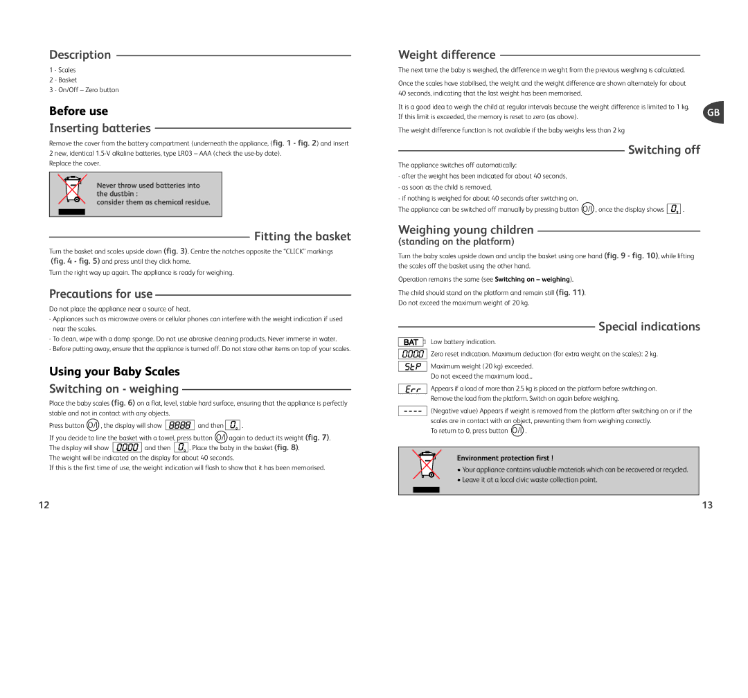 Groupe SEB USA - T-FAL Pse-bb manual Description 