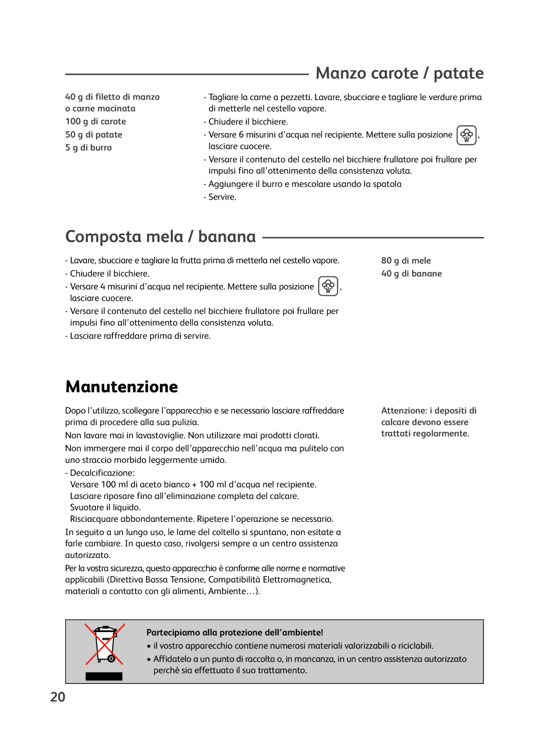 Groupe SEB USA - T-FAL Steamer Blender manual Manutenzione 