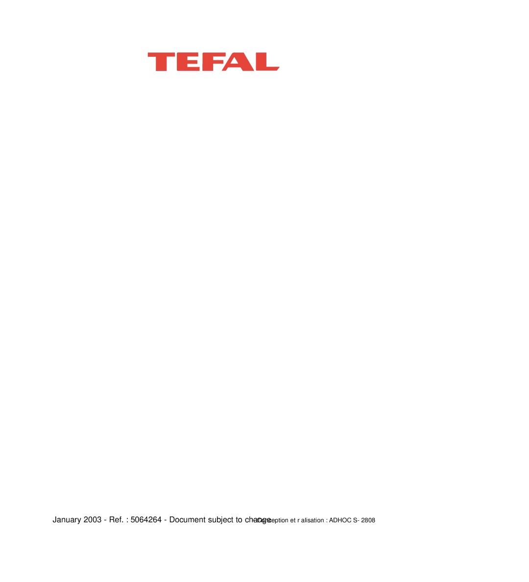 Groupe SEB USA - T-FAL Thermostat manual 