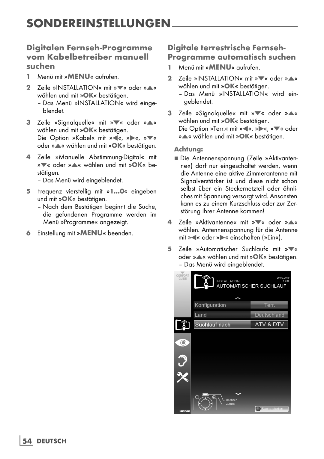 Grundig 22 VLE 2100 DVD manual Digitale terrestrische Fernseh- Programme automatisch suchen 