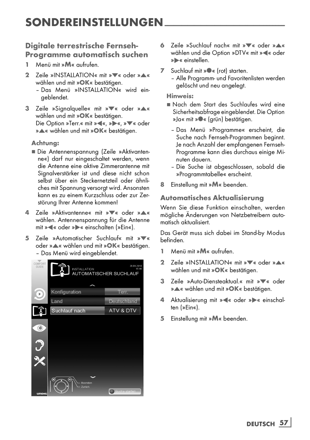 Grundig 22 VLE 8120 BG manual Automatisches Aktualisierung, Nach dem Start des Suchlaufes wird eine 