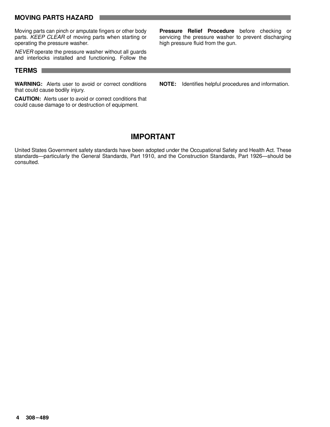 Grundig 2245 manual Moving Parts Hazard, Terms 